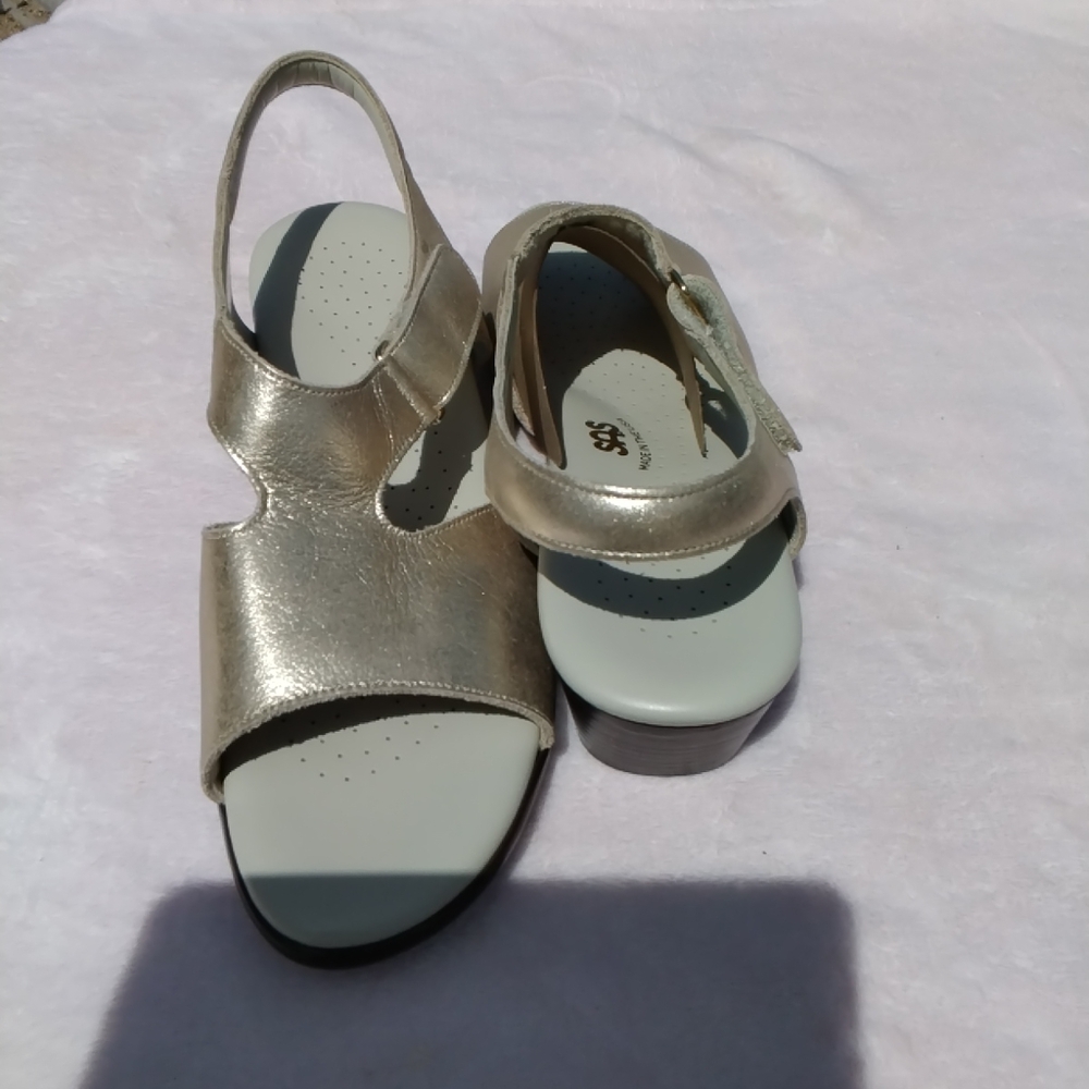 SAS Kids Metallic Gold Slingback Sandals